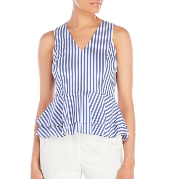 Ivanka Trump Tops - Ivanka Trump Nautical Blue White Striped blouse